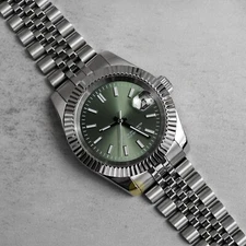 Custom Made 39mm Olive Green Dial DJ Dress Style Custom Mod Watch NH35 Movement