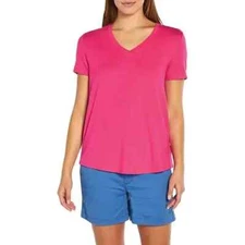 New GAP Women's Short Sleeve Tee, Bright Pink, Size XL