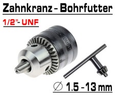 Profi Zahnkranz Bohrfutter Bohrer Gr. bis Ø 13mm / Bohrmaschinen Futter 1/2" UNF