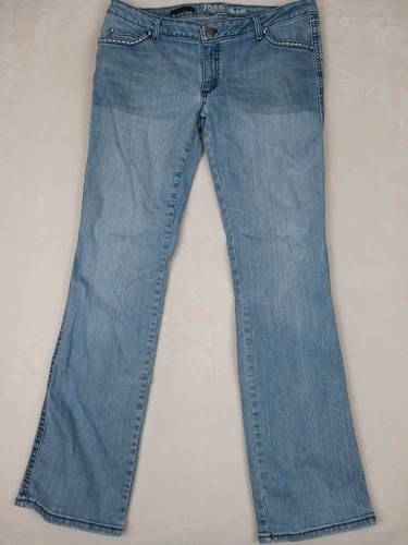 Wrangler Rock 47 Women Jeans 34x34 (37x33) Embroidery Ultra Low Rise Bootcut - Picture 1 of 10