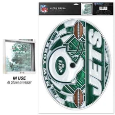 NEW YORK JETS EST. 1960 ULTRA DECAL STAINED GLASS 11"X17" NEW WINCRAFT ✈