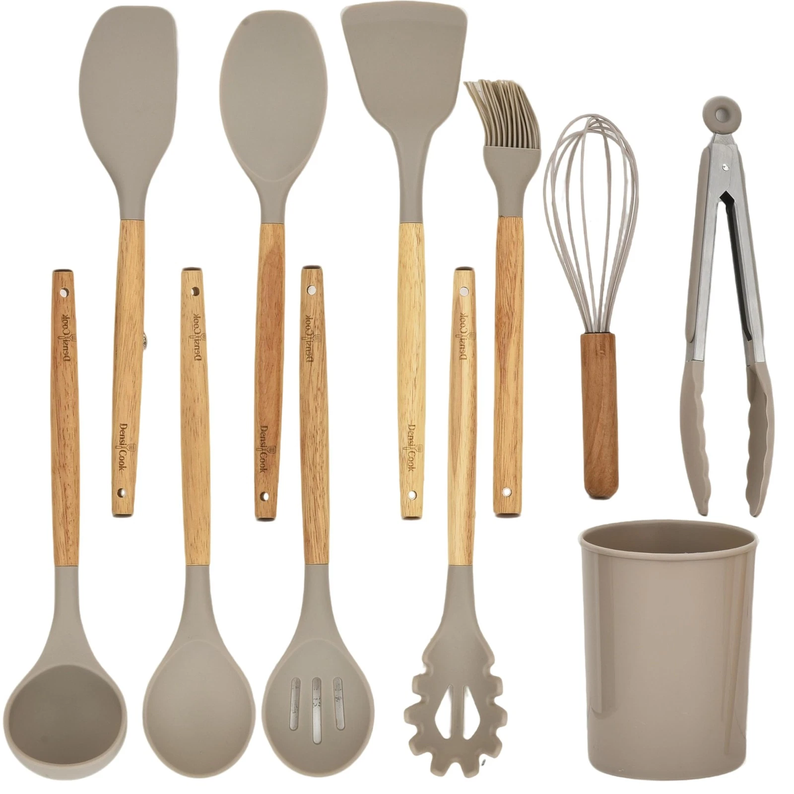Silicone Cooking Utensils Set - 446°F Heat Resistant Silicone Kitchen Utensil...