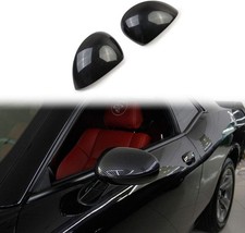 Gloss Carbon Fiber Print Side Mirror Cap Overlay Covers Fits 15-23 Challenger