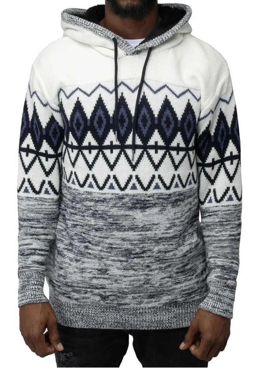 XRay Blue Color Blocked Sweater Pullover Hoodie Knit Mens 3XL NWT
