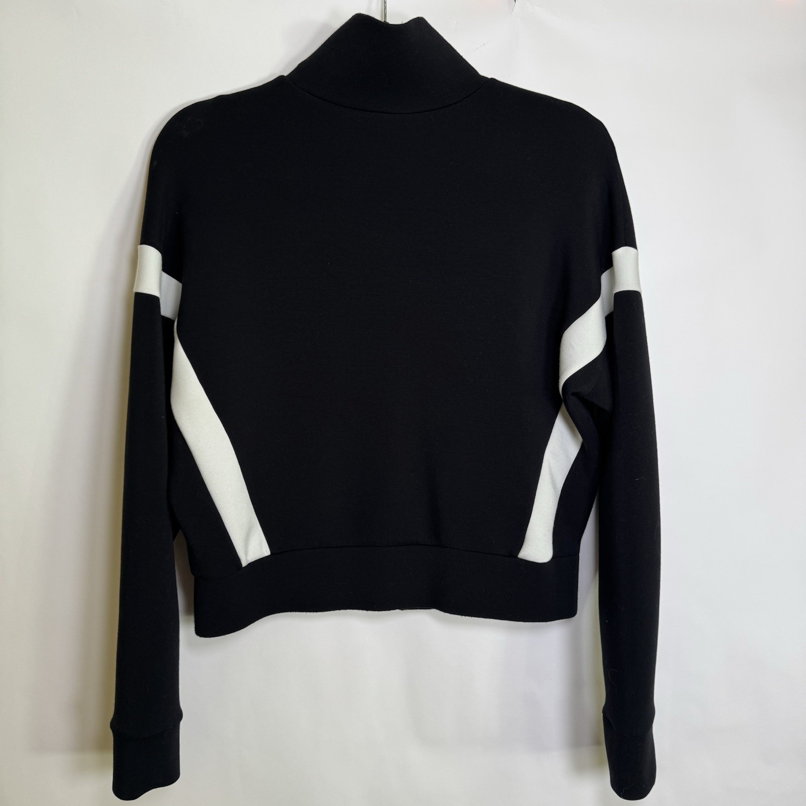 Spanx AirEssentials Zip Up Track Jacket Black Whi… - image 2