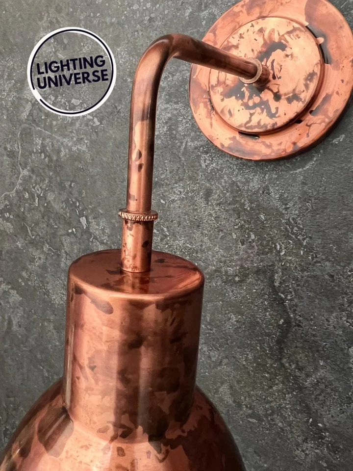 Arandela de parede de cobre antiga: luz de cabeceira industrial meados do século presente de Halloween - Imagem 2 de 4