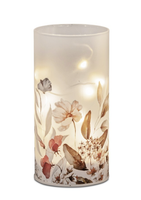 Led-Deko Licht 16 Cm Tischlampe Blumendekor Mit Timer Zylinder Formano
