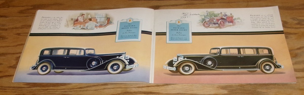 Original 1934 Packard Super Eight Deluxe Sales Brochure Sedan