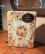 VINTAGE VALENTINES VICTORIAN CHERUBS ANGELS STATIONERY SET IN SEALED TIN – 90’S 