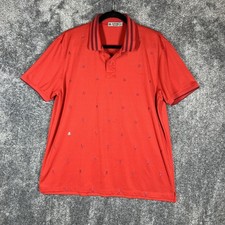 G/Fore Polo Shirt Mens Large Red Skull Embroidered Golf Performance Korea