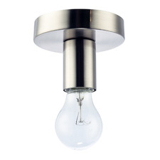 Satin Nickel Ceiling or Wall Light Fitting for Industrial Style Light Bulbs b...