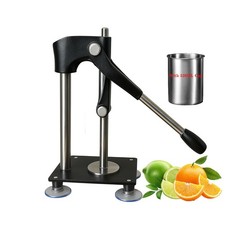 Black Heavy Duty Hand Juicer Press,Metal Lemon Squeezer with 520ML Stainless Ste