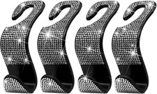 Car Purse Hook Bling Car Headrest Hook for Women Girls, 4 Packs Auto Back Seat H