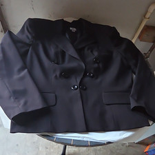 Worthington Women's Black Button Front Blazer Jacket w/ Pockets Size XL