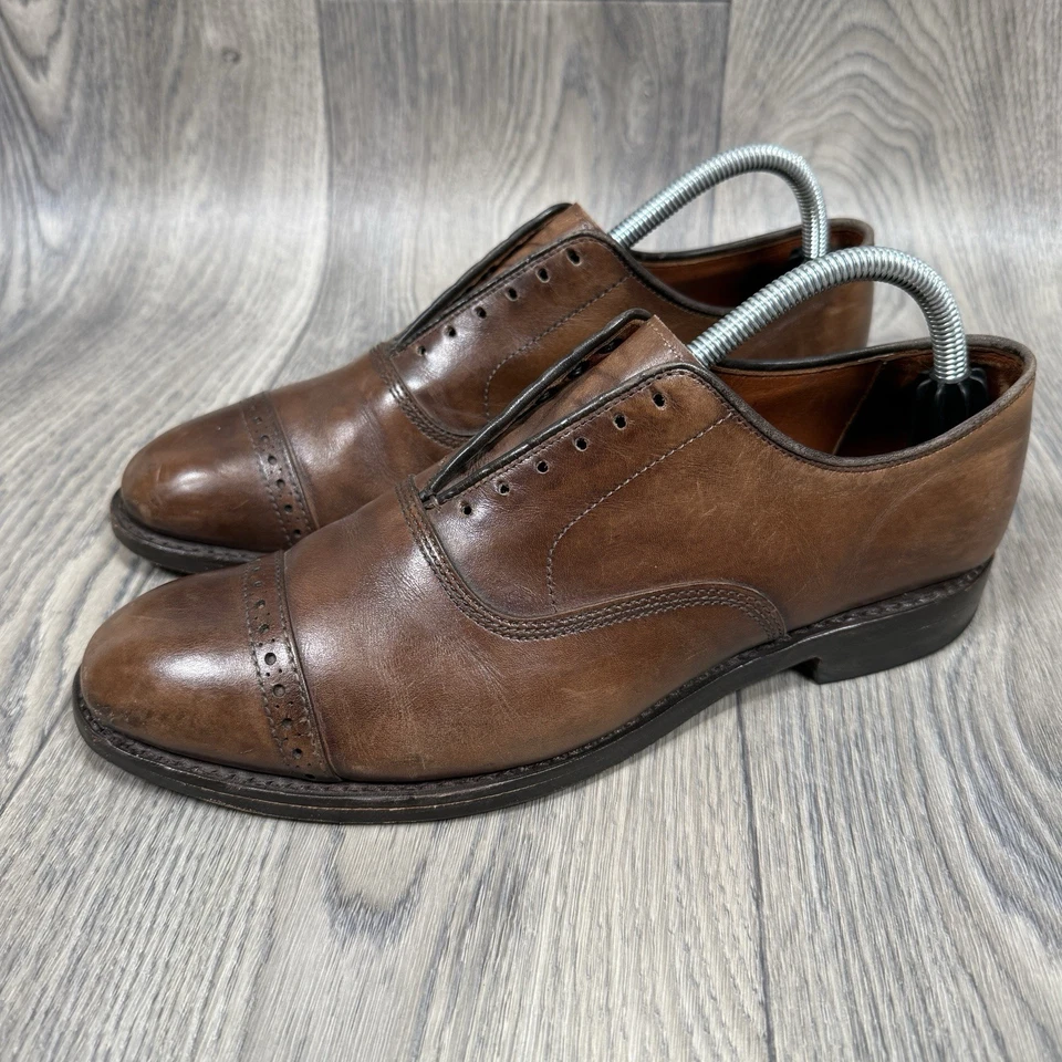 Allen Edmonds Fifth Avenue Cuero Marrón Puntera Oxfords Zapatos de Vestir para Hombres 8 D Foto 3 de 4