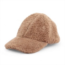 Miu Miu 5HC274 Logo baseball cap S Wool Brown Sheepskin Fur
