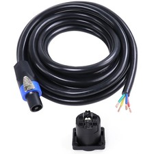 20FT 4 Wire Chuchero Speakon Cable with Socket 20 Feet PA Speakon to Bare Cables