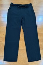 Veronica Beard Black Viscose Blend Belted High Rise Ankle Faxon Pants Sz. 10
