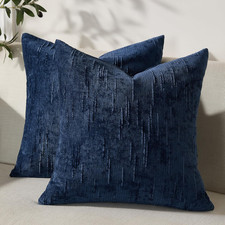 Set of 2 Soft Textured Throw Pillow Covers 18X18,Invisible Zipper Neutral Cushio