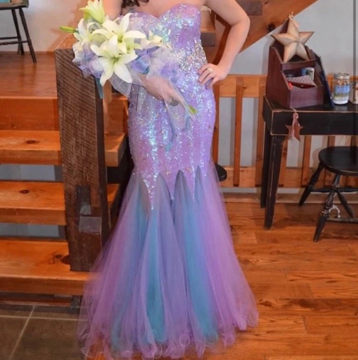 illusion mermaid dress Sparkly Beaded Illusion Plunging Neck Mermaid Wedding Dress