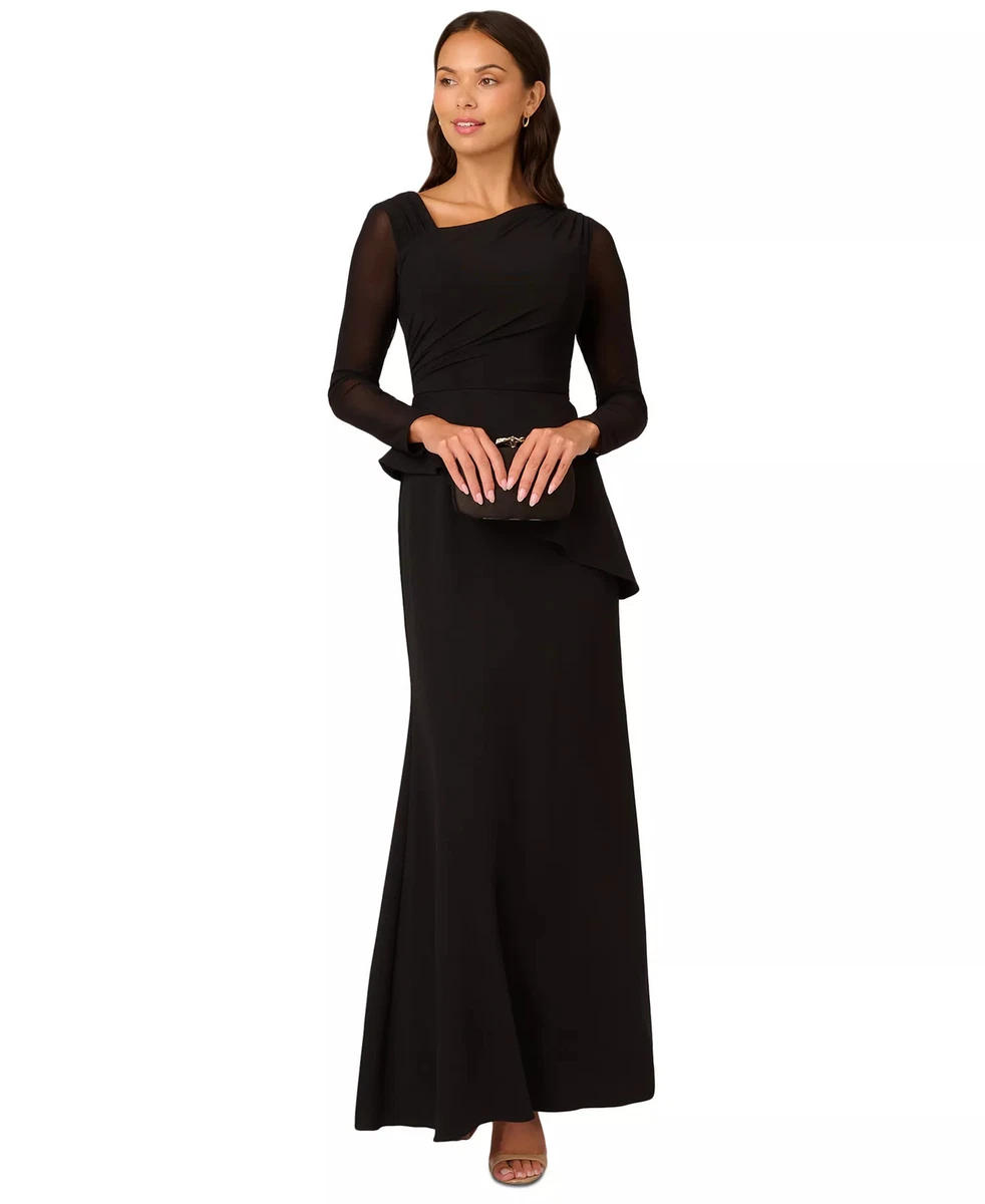 slim fit dress slacks Vintage Formal Black Lace Up Sheath Long Prom Dresses with Sleeves