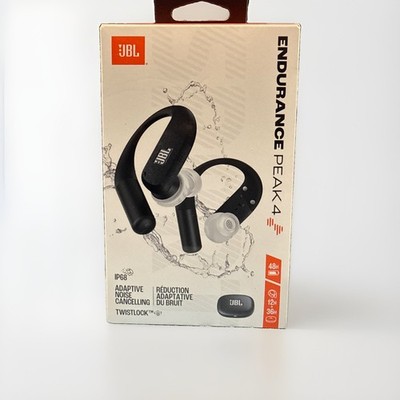 New JBL Endurance Peak 4 Adaptive Noise Cancelling Wireless Earbuds Black