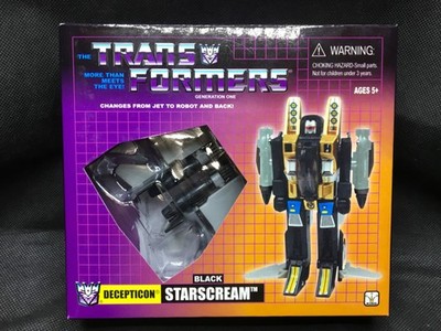 NIB Transformers G1 Decepticon STARSCREAM BLACK Action Figure [King Toys #T1204]
