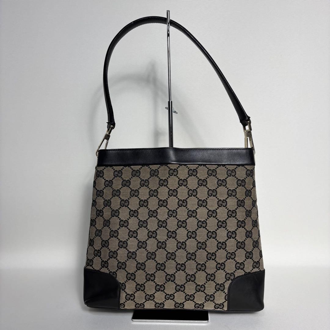 2503-99 Gucci GG Canvas One Shoulder Bag Black #PGKSUR