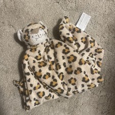 Angel Dear Leopard Cheetah Cat Baby Security Blanket Lovey Plush Tan Brown