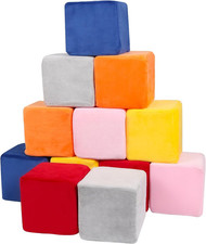 Colorful Soft Foam Building Blocks for Toddlers - 12 Piece Set