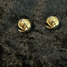 Gold Toned Knot Stud Earrings. 1 Inch Wide . No Brand. Very Shiny And Pretty.