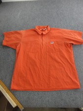 Vtg Ben Davis Shirt Mens 2XL Orange Short Sleeve Half Zip Twill Workwear USA