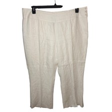 Lauren Ralph Lauren Women's Linen Blend Cropped Pants Cream Size 20W