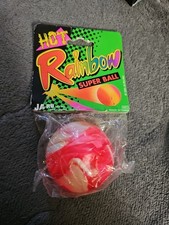 Vintage Large Hi-Bounce Hot Rainbow High Bouncing Ball NOS 1993 Super Ball