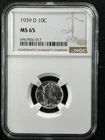 1939-D 10C  Mercury Dime NGC MS65  6967856-017
