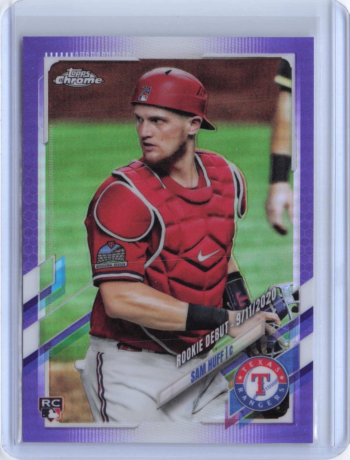 2021 Topps Chrome Update #USC60 Sam Huff Purple Refractor