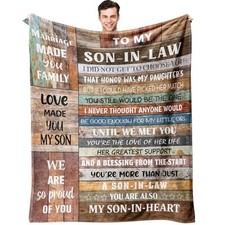 Gifts for Son in Law Fathers Day, Son in Law Gifts from Mother 50x60in Brown Sl