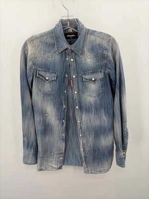 Pre-Owned DSquared2 Blue Size 42 Denim Long Sleeve Button Down