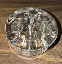 Vintage Large 11 And 7 Hole Round Clear Glass Flower Frogs Set Of 2 Depression