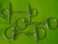 LOT (3) QUALITY 5" English Snaffle BITS~CARLYLE French Link~DEE~Twist FULL CHEEK