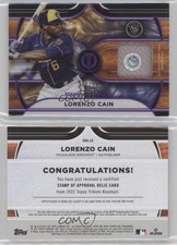 2022 Topps Tribute Stamp of Approval Relics Purple /50 Lorenzo Cain #SOA-LC