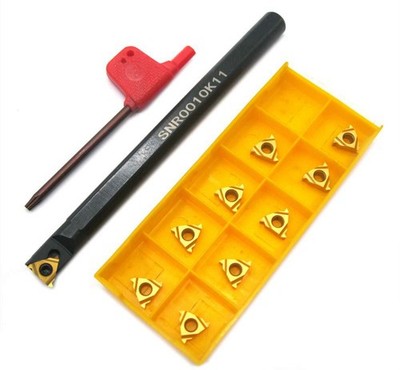 1Pc SNR0010K11 CNC Internal Thread Boring Bar +10Pcs 11IR AG60 Inserts