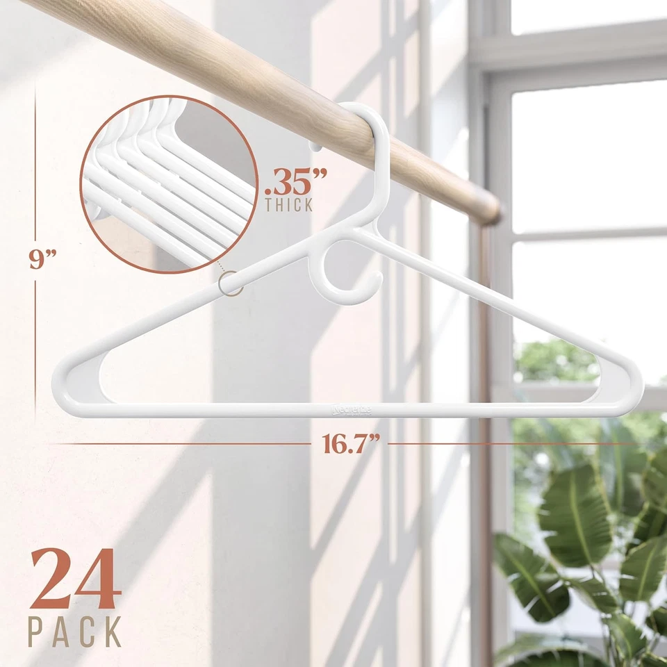 Perchas de plástico ultra resistentes duraderas para abrigo, traje y percha para ropa  Foto 2 de 4