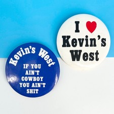 80s Kevin s West bar pin back buttons 1980s vintage