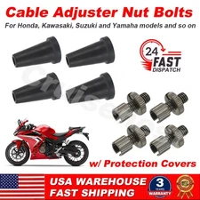 4PCS M8 Clutch Brake Cable Adjuster w/ Protection Covers For most Motorcycle ATV