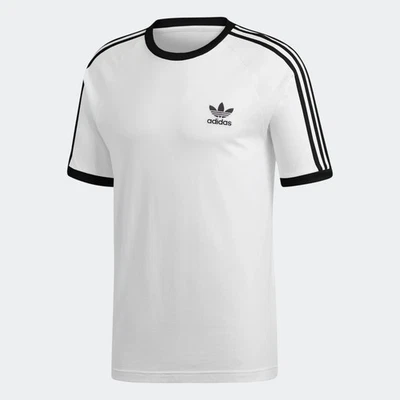 Adidas Originals Camiseta Hombres 3 Rayas Blanco Negro Trefoil CW1203 - Imagen 1 de 4