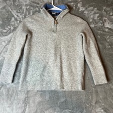 Vineyard Vines Boys Large Beige Quarter Zip Sweater 100 Cashmere READ 