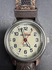 Vtg Timex Expedition Watch Women's 26mm Indiglo WR 50M Brown Leather Strap