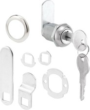 Diecast Drawer Cabinet Lock, 7/8 in., Stainless Steel 3 Cams, Includes Trim