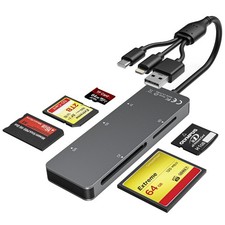 Memory Stick Duo Adapter, 5-in-1 Memory Stick Duo Reader with Triple Interfac...